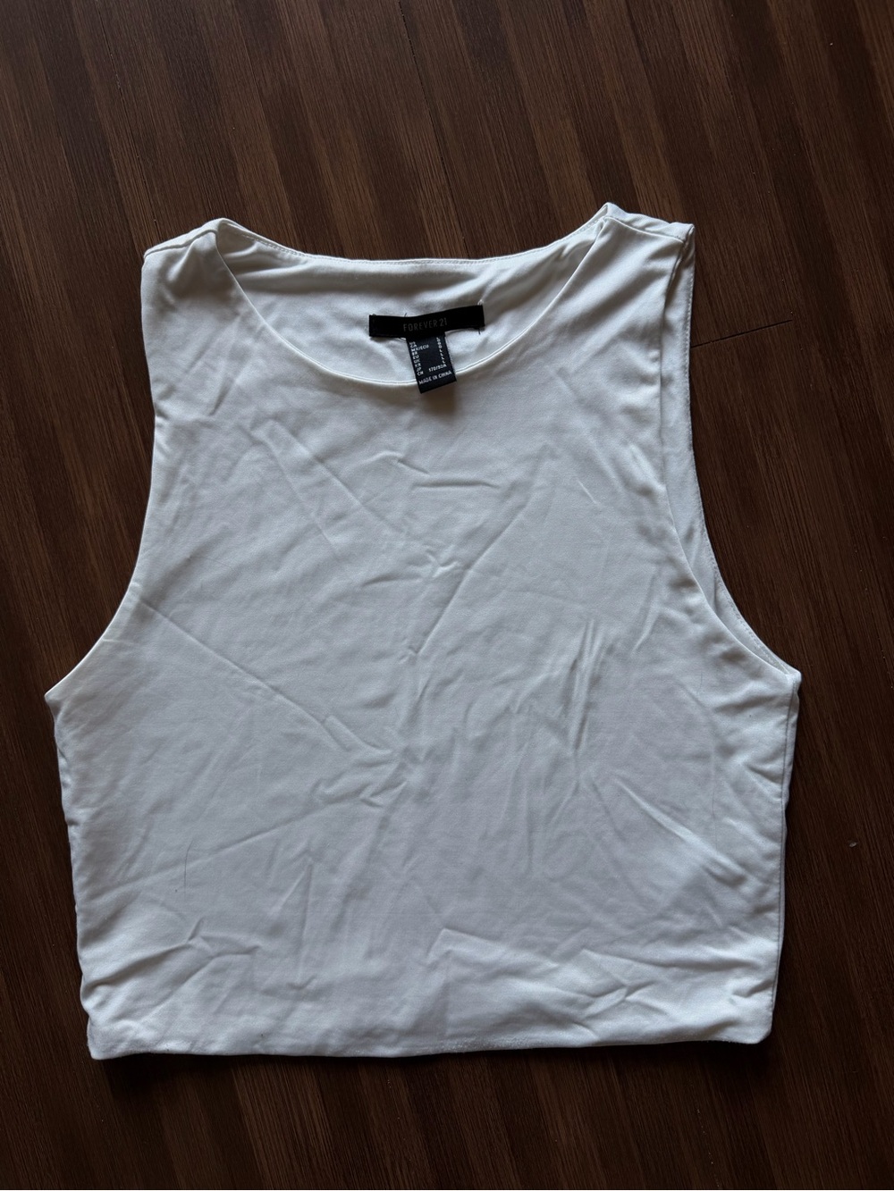 Forever 21 White Crop Tank Top